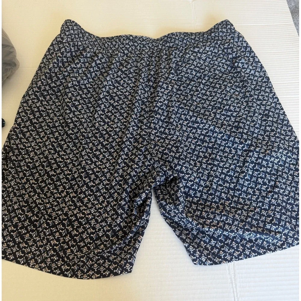 NWT Caribbean Joe Mens Navy Blue Geometric Print Board‎ Shorts Swim Trunks 3XB